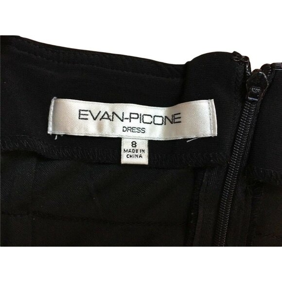 Little Black Evening Dress Evan Picone Tier Straps Mid Thigh Length Size 8 u - Picture 11 of 12